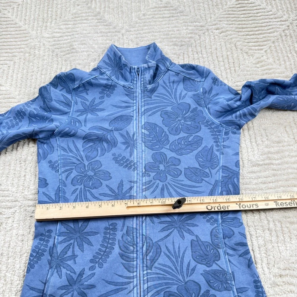 Tommy Bahama Jacket Women's XS Blue Tropical Floral Zip Coastal Resort Wear Yoga - Picture 13 of 14